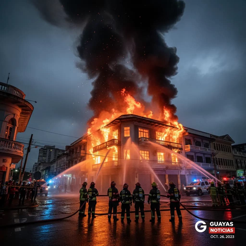 Three Major Fires in One Week Devastate Downtown Guayaquil — 100 Families Displaced, Buildings Collapsed, and a City on Edge