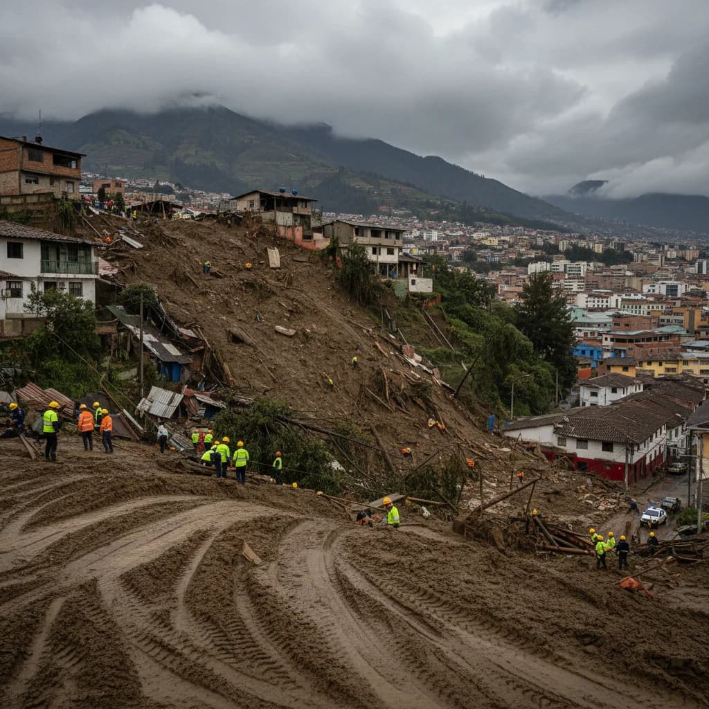 Heavy Rains Trigger Landslide and Flooding in Quito's La Bota — Homes Damaged, Water Cut